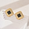 201 Stainless Steel Glass Stud Earrings XG9107-2-1