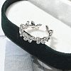 Butterfly Clear Cubic Zirconia Cuff Rings RJEW-G337-15P-3