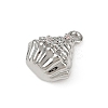 Brass Pave Clear Cubic Zirconia Pendants KK-L238-07P-2