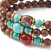 3Pcs 3 Style Natural & Synthetic Mixed Gemstone & Wood Stretch Bracelets Set with Indonesia Beaded for Women BJEW-JB08421-5