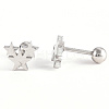 Tarnish Resistant 201 Stainless Steel Barbell Cartilage Earrings EJEW-R147-04-4