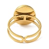Ion Plating(IP) 304 Stainless Steel Open Cuff Ring for Women RJEW-F166-07G-02-3