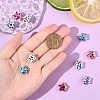 10Pcs UV Plating Opaque Rainbow Iridescent Acrylic Beads OACR-YW0005-03-5
