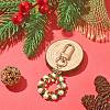 Christmas Wreath Shell Pearl Pendant Decoration HJEW-TA00024-2