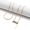 Adjustable Slider 201 Stainless Steel Round Snake Chain Necklaces NJEW-K270-01G-01-1