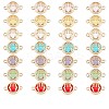 32Pcs 7 colors Glass Connector Charms GLAA-AR0001-29-1