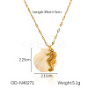 Ocean Theme Natural Shell & 304 Stainless Steel Pendant Dapped Chain Necklaces for Women FS-WG58500-03-1