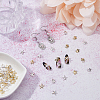64Pcs 8 Styles Starfish Alloy Rhinestone Cabochon MRMJ-FH0001-40-5