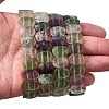 Natural Fluorite Oval Beaded Stretch Bracelet G-E010-01S-2