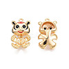 Brass Enamel Peg Bails Pendants KK-N216-368-2