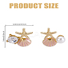 Rhinestone & Plastic Pearl Asymmetrical Earrings EJEW-LP0003-96C-2