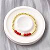 ABS Imitation Pearl Round Beads Stretch Bracelets for Women BJEW-D317-12B-G-1