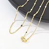 Brass Curb Chains with Heart Necklace for Women NJEW-P265-36G-3