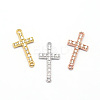 Latin Sideways Cross Brass Micro Pave Cubic Zirconia Links ZIRC-E010-04-1