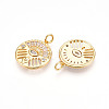Brass Micro Pave Cubic Zirconia Pendants ZIRC-T016-21-2