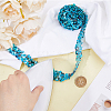 Natural Chip Gemstone & Plastic Beaded Ribbon Trim FIND-WH0421-56B-4