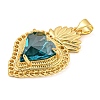 Rack Plating Brass Pendants ZIRC-L100-163G-10-2