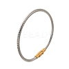 304 Stainless Steel Twisted Rope Shape Bangles for Women BJEW-C091-02B-GP-4