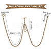 2Pcs 2 Colors Iron Clip Pocket Watch Chain DIY-UN0003-61-3