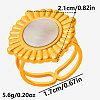 304 Stainless Steel with Natural Shell Cuff Open Rings for Women HW8046-3-2