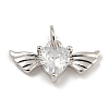 Rack Plating Brass Micro Pave Clear Cubic Zirconia Pendants KK-U030-13P-1