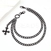 Alloy Cross Charm Curb Chain Double Layer Chain Belts for Pants FS-WGFC860-01-2
