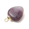 Natural Amethyst & Flower Amazonite & Lapis Lazuli & Rose Quartz Heart Charms PALLOY-JF04889-02-5