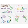 4Pcs 4 Styles PET Hollow Out Drawing Painting Stencils Sets DIY-WH0383-0022-1