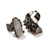 Irregular Rectangle Natural Quartz Crystal Open Cuff Rings RJEW-M157-15R-2