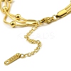 304 Stainless Steel Satellite Chains Triple Layer Multi-strand Bracelet for Women BJEW-M040-01G-3