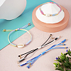 8Pcs 8 Colors Gradient Color Adjustable Braided Segment Dyed Nylon Bracelets AJEW-TA0001-31-6