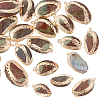 20Pcs Electroplated Natural Paua Shell Pendants SSHEL-PH0001-49-1