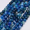 Natural Stripe Agate Beads Strands G-G581-8mm-05-1