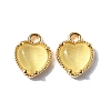 Heart Brass Charms KK-D024-02C-G-1