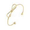 Bowknot 304 Stainless Steel Open Cuff Bangles for Women BJEW-Z064-04G-1