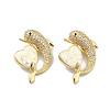 Brass Micro Pave Clear Cubic Zirconia Pendants KK-A221-21B-G-1