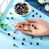 100Pcs 10 Colors Electroplated Natural Lava Rock Beads Strands G-PJ0001-03C-6