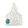 304 Stainless Steel with Dyed Synthetic Turquoise Pendants STAS-G374-05S-10-1