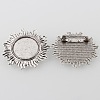Vintage Alloy Sun Brooch Cabochon Bezel Settings PALLOY-O038-43AS-1