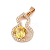 Brass Micro Pave Cubic Zirconia Pendants KK-E795-28KCG-01-2