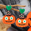Funny Heart with Pumpkin Acrylic Fashion Stud Earrings BY9721-2-1