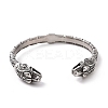 304 Stainless Steel Dragon Open Cuff Bangle for Men Women BJEW-M230-02AS-1