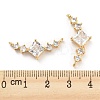 Brass Pave Clear Cubic Zirconia Pendants KK-Q789-09G-3