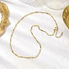 304 Stainless Steel Rectangle link Chain Necklaces NJEW-JN04746-02-2