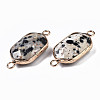Natural Dalmatian Jasper Links Connectors G-S359-276B-3
