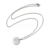 304 Stainless Steel Flat Round Pendant Pet Urn Ashes Necklaces LS-NJEW-S455-01P-4