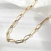 304 Stainless Steel Rhombus & Oval Link Chain Necklace BJEW-B072-03G-3