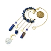 Moon & Star Brass Hanging Ornaments HJEW-TA00095-04-3