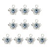 10Pcs Evil Eye Alloy Resin Pendants PALLOY-FS00058-02-1