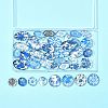 40Pcs 2 Styles Floral Theme Ornaments Glass Oval Flatback Cabochons GGLA-FS0001-10-9